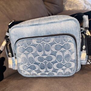 Coach in loved denim fletcher crossbody